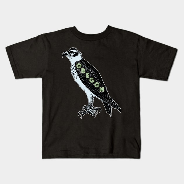 Oregon State Raptor - Osprey Bird Kids T-Shirt by encyclo